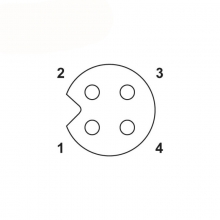 Panel Mount Connector - M5 4pins female straight front panel mount connector, unshielded, solder